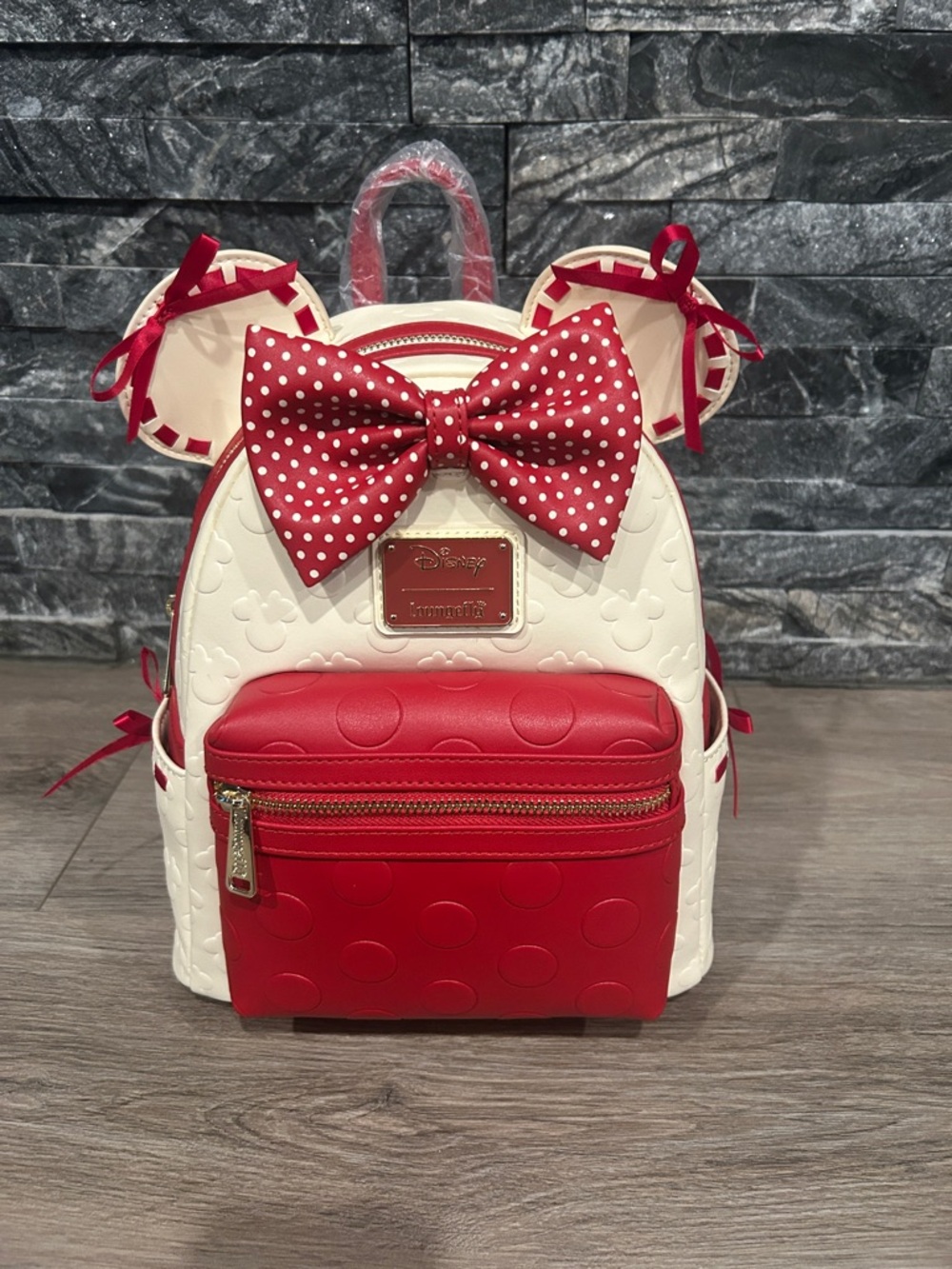 NWT Loungefly Disney Minnie Mouse Rocks the Dots Coquette Mini Backpack